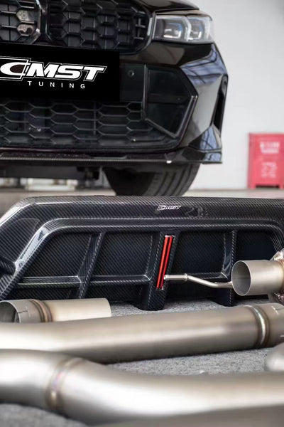 BMW 3 Series 330i M340i G20 G21 LCI 2023 2024 (fitment for 330i requires M-Sport package bumper) with Aftermarket Parts - Front Lip Pre-preg Carbon Fiber / FRP from CMST Tuning