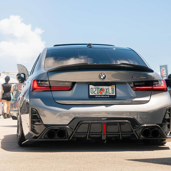 BMW 3 Series 330i M340i G20 G21 LCI 2023 2024 (fitment for 330i requires M-Sport package bumper) with Aftermarket Parts - Rear Diffuser Pre-preg Carbon Fiber / FRP from&nbsp;CMST Tuning