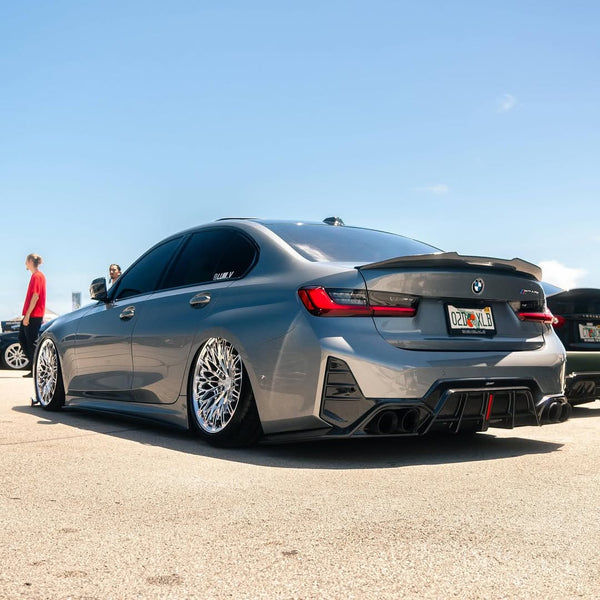 BMW 3 Series 330i M340i G20 G21 LCI 2023 2024 (fitment for 330i requires M-Sport package bumper) with Aftermarket Parts - Rear Diffuser Pre-preg Carbon Fiber / FRP from CMST Tuning