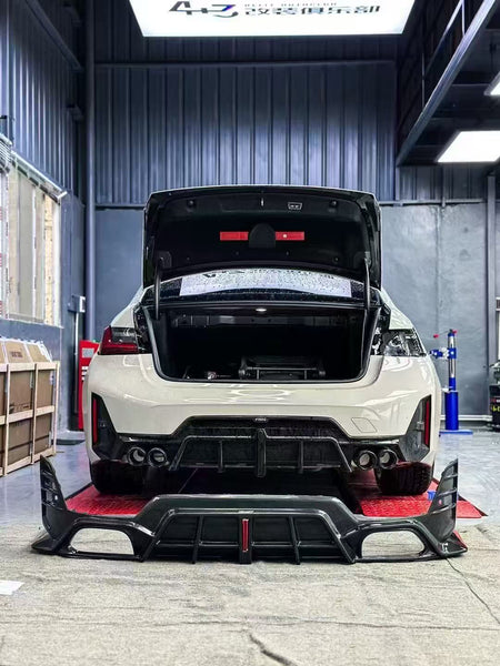 BMW 3 Series 330i M340i G20 G21 LCI 2023 2024 (fitment for 330i requires M-Sport package bumper) with Aftermarket Parts - Rear Diffuser Pre-preg Carbon Fiber / FRP from CMST Tuning