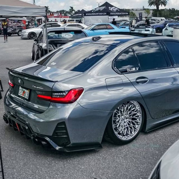 BMW 3 Series 330i M340i G20 G21 LCI 2023 2024 (fitment for 330i requires M-Sport package bumper) with Aftermarket Parts - Rear Diffuser Pre-preg Carbon Fiber / FRP from CMST Tuning