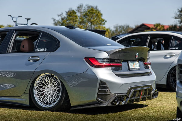 BMW 3 Series 330i M340i G20 G21 LCI 2023 2024 (fitment for 330i requires M-Sport package bumper) with Aftermarket Parts - Rear Diffuser Pre-preg Carbon Fiber / FRP from CMST Tuning