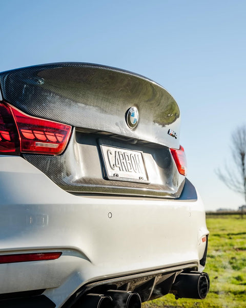 BMW 4 Series 428/430/435/440 F32 2014 2015 2016 2017 2018 2019 2020 & M4 F82 Coupe 2014 2015 2016 2017 2018 2019 2020 with Aftermarket Parts - Ducktail Style Trunk Carbon Fiber from CMST Tuning