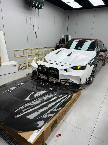 BMW 4 Series M440 430 G22 G23 2020-ON & 4 Series M440 430 G26 2020-ON with Aftermarket Parts - HORIZON Front Bumper & Gill Carbon Fiber / FRP from CMST Tuning