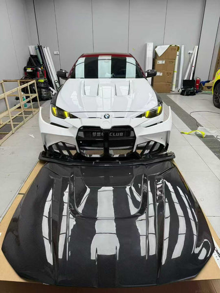 BMW 4 Series M440 430 G22 G23 2020-ON & 4 Series M440 430 G26 2020-ON with Aftermarket Parts - HORIZON V3 Hood Dry Pre-preg Carbon Fiber / FRP from CMST Tuning