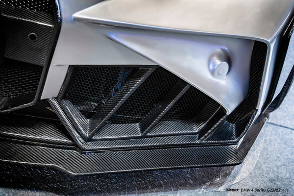 BMW 4 Series M440 430 G22 G23 2020-ON & 4 Series M440 430 G26 2020-ON with Aftermarket Parts - HORIZON Front Bumper & Gill Carbon Fiber / FRP from CMST Tuning