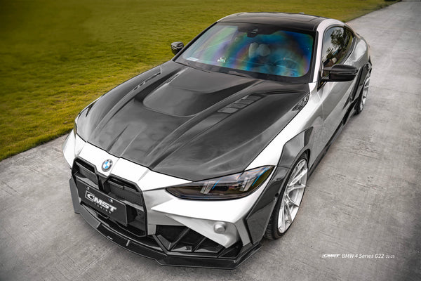 BMW 4 Series M440 430 G22 G23 2020-ON & 4 Series M440 430 G26 2020-ON with Aftermarket Parts - HORIZON Front Bumper & Gill Carbon Fiber / FRP from CMST Tuning