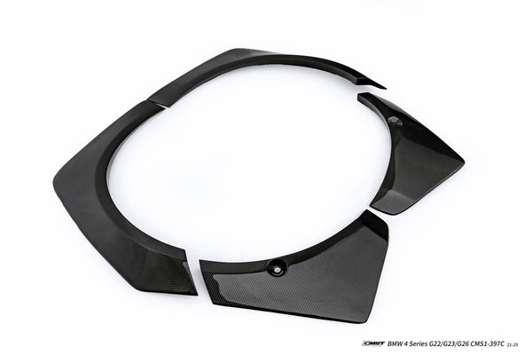 BMW 4 Series M440 430 G22 G23 2020-ON (for HORIZON front bumper only) with Aftermarket Parts - HORIZON Front Fender Flares Wheel Arches Dry Pre-preg Carbon Fiber / FRP from CMST Tuning