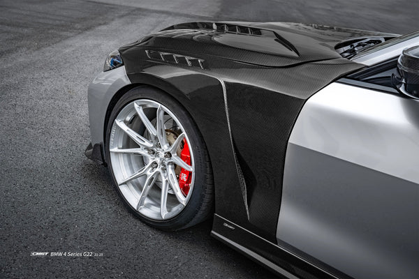 BMW 4 Series M440 430 G22 G23 2020-ON with Aftermarket Parts - Front Fender Dry Pre-preg Carbon Fiber / FRP from CMST Tuning