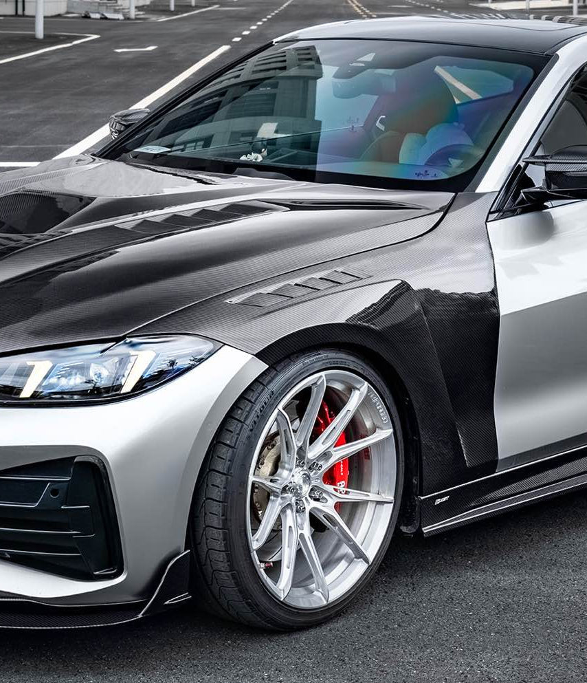 BMW 4 Series M440 430 G22 G23 2020-ON with Aftermarket Parts - Front Fender Dry Pre-preg Carbon Fiber / FRP from CMST Tuning