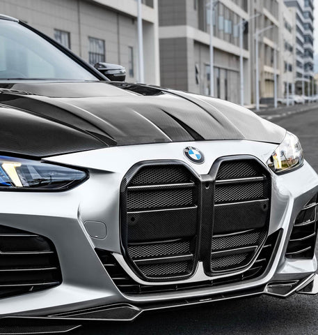 BMW 4 Series M440 430 G22 G23 2020-ON with Aftermarket Parts - Front Grill Dry Pre-preg Carbon Fiber / FRP from CMST Tuning