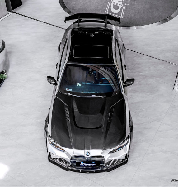 BMW 4 Series M440 430 G22 G23 2020-ON & 4 Series M440 430 G26 2020-ON with Aftermarket Parts - V1 Hood Dry Pre-preg Carbon Fiber / FRP from CMST Tuning