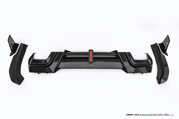 BMW 4 Series M440 430 G22 G23 2020-ON with Aftermarket Parts - HORIZON Rear Diffuser & Canards Dry Pre-preg Carbon Fiber / FRP from CMST Tuning