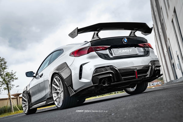 BMW 4 Series M440 430 G22 G23 2020-ON with Aftermarket Parts - HORIZON Rear Diffuser & Canards Dry Pre-preg Carbon Fiber / FRP from CMST Tuning