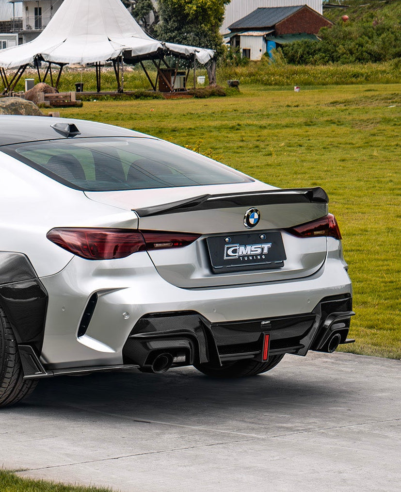 BMW 4 Series M440 430 G22 2020-ON & M4 G82 2020-ON with Aftermarket Parts - HORIZON Rear Spoiler Dry Pre-preg Carbon Fiber / FRP from CMST Tuning