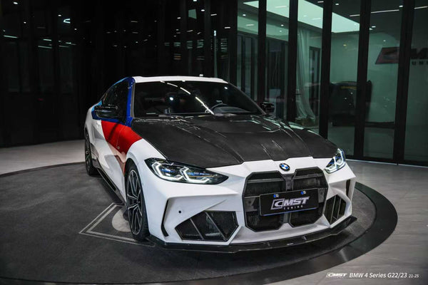 BMW 4 Series M440 430 G22 G23 2020-ON & 4 Series M440 430 G26 2020-ON with Aftermarket Parts - HORIZON V3 Hood Dry Pre-preg Carbon Fiber / FRP from CMST Tuning
