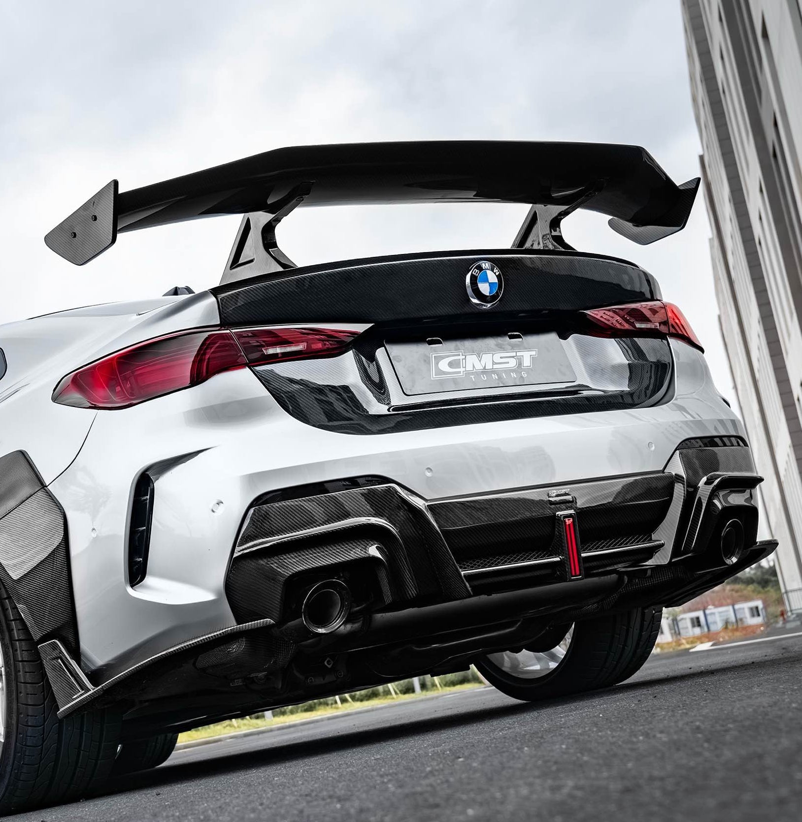 BMW 4 Series M440 430 G22 2020-ON & M4 G82 2020-ON with Aftermarket Parts - HORIZON Rear Spoiler Wing Dry Pre-preg Carbon Fiber / FRP from CMST Tuning