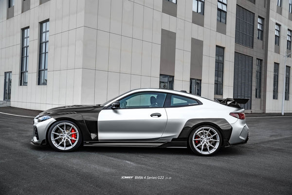 BMW 4 Series M440 430 G22 G23 2020-ON (Sport Version Only) with Aftermarket Parts - HORIZON Side Skirts Dry Pre-preg Carbon Fiber / FRP from CMST Tuning