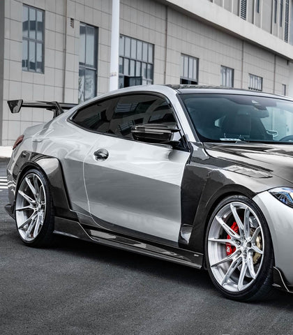 BMW 4 Series M440 430 G22 G23 2020-ON (Sport Version Only) with Aftermarket Parts - HORIZON Side Skirts Dry Pre-preg Carbon Fiber / FRP from CMST Tuning