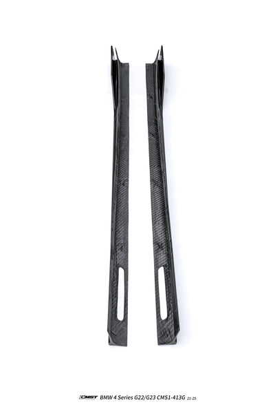 BMW 4 Series M440 430 G22 G23 2020-ON (Sport Version Only) with Aftermarket Parts - HORIZON Side Skirts Dry Pre-preg Carbon Fiber / FRP from CMST Tuning