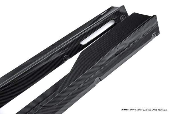 BMW 4 Series M440 430 G22 G23 2020-ON (Sport Version Only) with Aftermarket Parts - HORIZON Side Skirts Dry Pre-preg Carbon Fiber / FRP from CMST Tuning