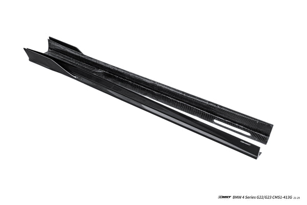 BMW 4 Series M440 430 G22 G23 2020-ON (Sport Version Only) with Aftermarket Parts - HORIZON Side Skirts Dry Pre-preg Carbon Fiber / FRP from CMST Tuning