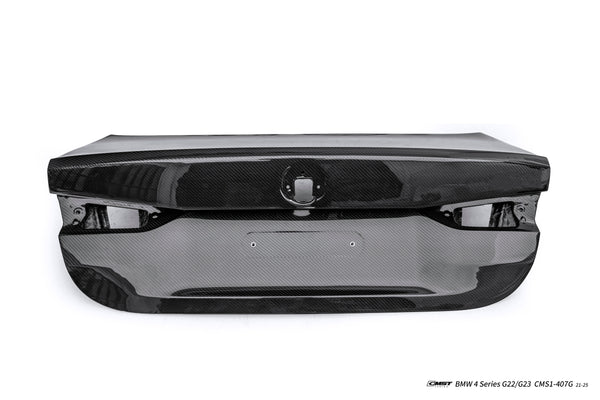 BMW 4 Series M440i 430i G22 2020-ON & M4 G82 2020-ON with Aftermarket Parts - V1 Trunk Dry Pre-preg Carbon Fiber / FRP from CMST Tuning