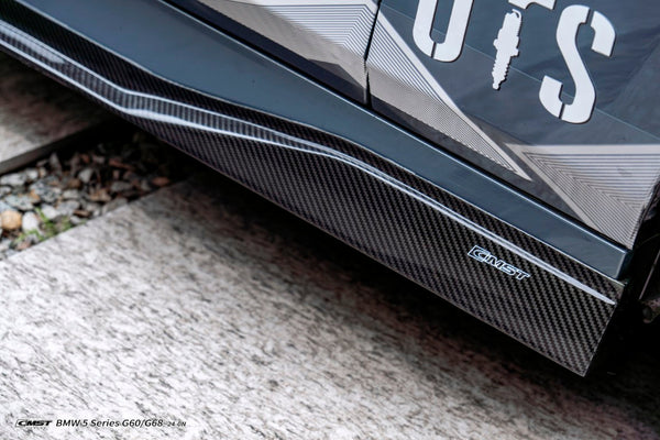 BMW 5 Series 530 540 &amp; i5 e/x Drive40 M60 G60 G61 2024-ON with Aftermarket Parts - Side Skirts Dry Pre-preg Carbon Fiber / FRP