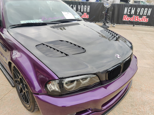 BMW E46 2 Door 2001 2002 2003 2004 2005 2006 with Aftermarket Parts - Hood Bonnet Carbon Fiber / FRP from CMST Tuning