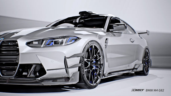 BMW M3CS M3C M3 G80 G81 2021-ON & M4CS M4C M4 G82 G83 2021-ON (Left Hand Drive Only) with Aftermarket Parts - Mirror Caps Dry Pre-preg Carbon Fiber / FRP from CMST Tuning
