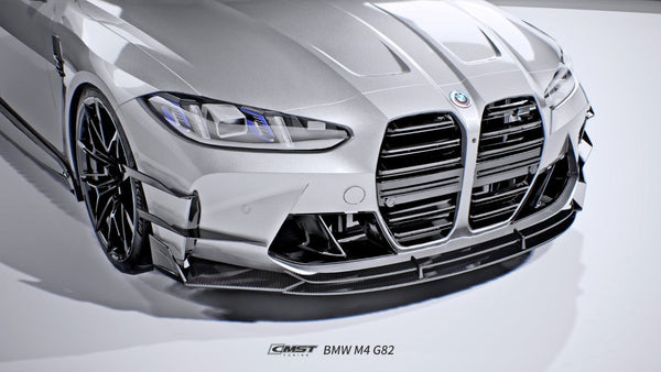 BMW M3CS M3C M3 G80 G81 2021-ON & M4CS M4C M4 G82 G83 2021-ON with Aftermarket Parts - Front Bumper Vent Valences Trim Dry Pre-preg Carbon Fiber / FRP from CMST Tuning