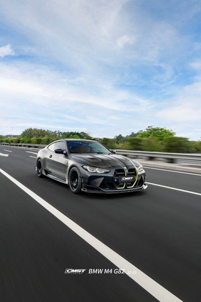 BMW M3CS M3C M3 G80 G81 2021-ON & M4CS M4C M4 G82 G83 2021-ON with Aftermarket Parts - Front Bumper Vent Valences Trim Dry Pre-preg Carbon Fiber / FRP from CMST Tuning