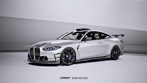 BMW M3CS M3C M3 G80 G81 2021-ON & M4CS M4C M4 G82 G83 2021-ON with Aftermarket Parts - Front Bumper Vent Valences Trim Dry Pre-preg Carbon Fiber / FRP from CMST Tuning