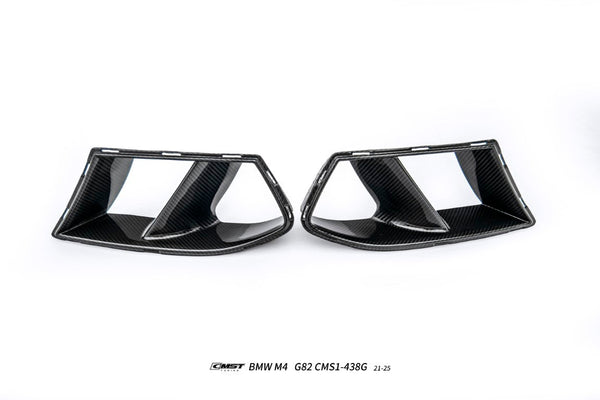BMW M3CS M3C M3 G80 G81 2021-ON & M4CS M4C M4 G82 G83 2021-ON with Aftermarket Parts - Front Bumper Vent Valences Trim Dry Pre-preg Carbon Fiber / FRP from CMST Tuning
