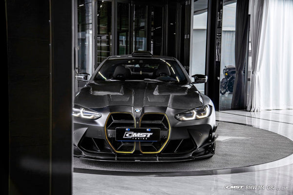 BMW M3CS M3C M3 G80 G81 2021-ON &  M4CS M4C M4 G82 G83 2021-ON with Aftermarket Parts - V2 Style Front Canards Dry Pre-preg Carbon Fiber / FRP from CMST Tuning