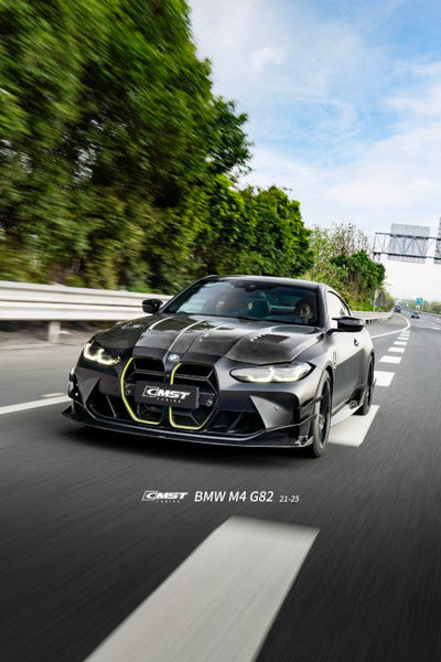 BMW M3CS M3C M3 G80 G81 2021-ON &  M4CS M4C M4 G82 G83 2021-ON with Aftermarket Parts - V2 Style Front Canards Dry Pre-preg Carbon Fiber / FRP from CMST Tuning