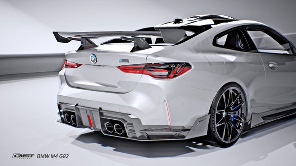 BMW M3CS M3C M3 G80 G81 2021-ON & M4CS M4C M4 G82 G83 2021-ON with Aftermarket Parts - V2 Style Rear Diffuser & Canards Dry Pre-preg Carbon Fiber / FRP from CMST Tuning