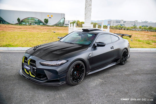 BMW M4CS M4C M4 G82 G83 2021-ON with Aftermarket Parts - V2 Style Side Skirts Dry Pre-preg Carbon Fiber / FRP from CMST Tuning