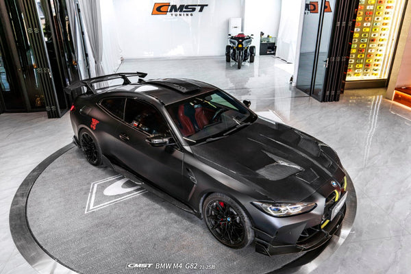 BMW M4CS M4C M4 G82 G83 2021-ON with Aftermarket Parts - V2 Style Side Skirts Dry Pre-preg Carbon Fiber / FRP from CMST Tuning