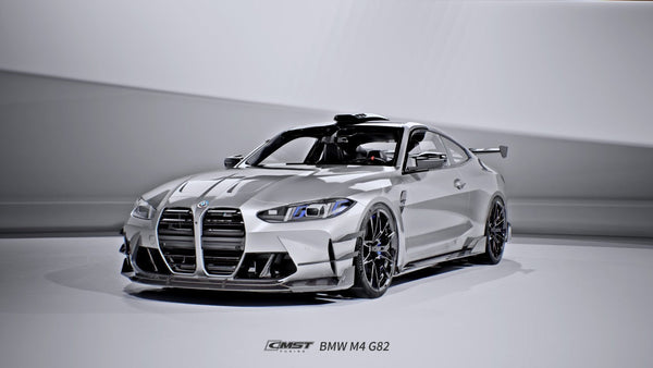BMW M4CS M4C M4 G82 G83 2021-ON with Aftermarket Parts - V2 Style Side Skirts Dry Pre-preg Carbon Fiber / FRP from CMST Tuning