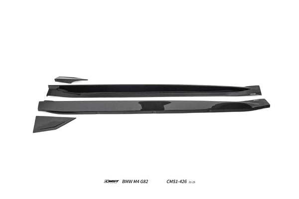 BMW M4CS M4C M4 G82 G83 2021-ON with Aftermarket Parts - V2 Style Side Skirts Dry Pre-preg Carbon Fiber / FRP from CMST Tuning