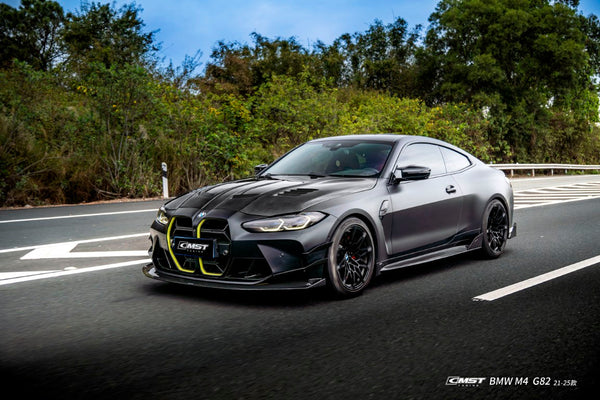 BMW M4CS M4C M4 G82 G83 2021-ON with Aftermarket Parts - V2 Style Side Skirts Dry Pre-preg Carbon Fiber / FRP from CMST Tuning