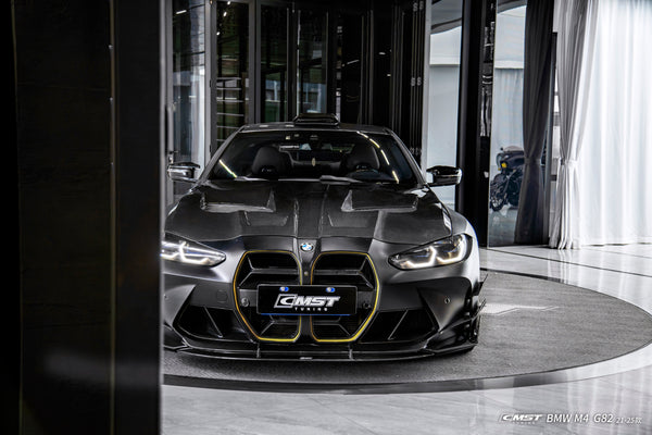 BMW M3CS M3C M3 G80 G81 2021-ON & M4CS M4C M4 G82 G83 2021-ON with Aftermarket Parts - V2 Style Front Lip Dry Pre-preg Carbon Fiber / FRP from CMST Tuning