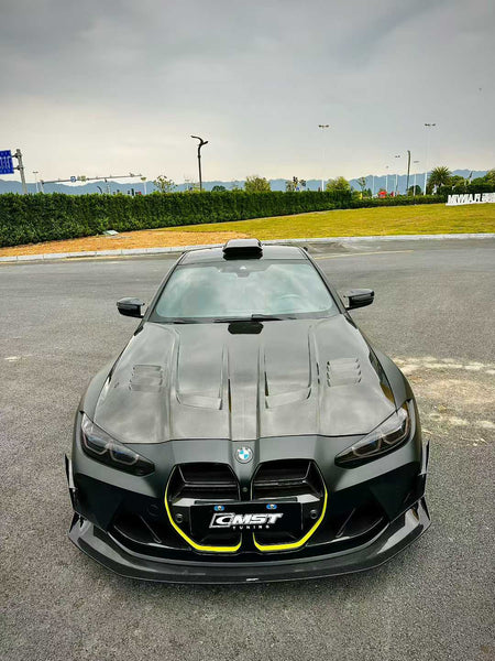 BMW M3CS M3C M3 G80 G81 2021-ON & M4CS M4C M4 G82 G83 2021-ON with CMST Tuning's Aftermarket Parts - Front Lip V3 Style Dry Pre-preg Carbon Fiber / FRP. A complete transformation of style and performance.