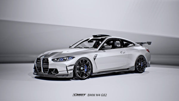BMW M3CS M3C M3 G80 G81 2021-ON & M4CS M4C M4 G82 G83 2021-ON with Aftermarket Parts - V2 Style Front Lip Dry Pre-preg Carbon Fiber / FRP from CMST Tuning