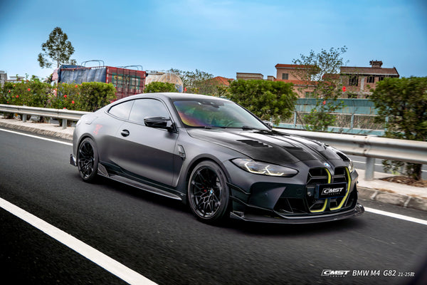 BMW M3CS M3C M3 G80 G81 2021-ON & M4CS M4C M4 G82 G83 2021-ON with CMST Tuning's Aftermarket Parts - Front Lip V3 Style Dry Pre-preg Carbon Fiber / FRP. A complete transformation of style and performance.