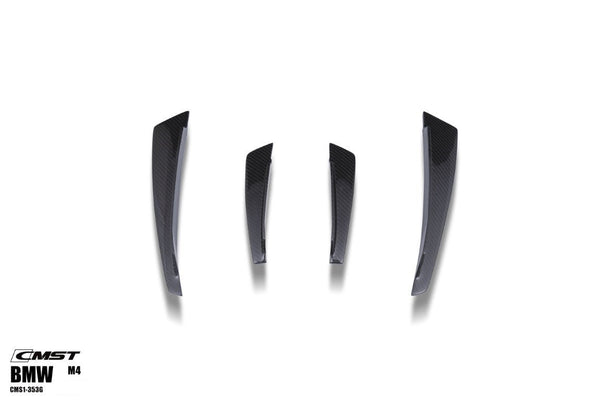 BMW M3/M3C G80 G81 & M4/M4C G82/G83 2021-ON (This product is desigend to work with the "CMST Front Bumper" only, it does not fit the OEM Bumper or "CMST Widebody Wheel Arches") with Aftermarket Parts - Front Canards Pre-preg Carbon Fiber / FRP from CMST Tuning
