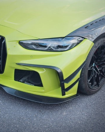 BMW M3/M3C G80 G81 & M4/M4C G82/G83 2021-ON (This product is desigend to work with the "CMST Front Bumper" only, it does not fit the OEM Bumper or "CMST Widebody Wheel Arches") with Aftermarket Parts - Front Canards Pre-preg Carbon Fiber / FRP from CMST Tuning
