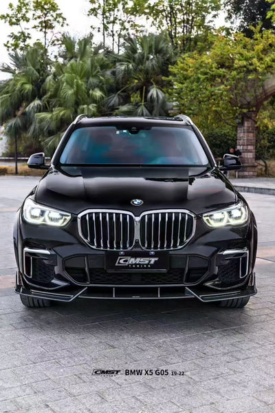 BMW X5 G05 LCI 2024-ON with Aftermarket Parts - Front Lip Pre-preg Carbon Fiber CMST Tuning