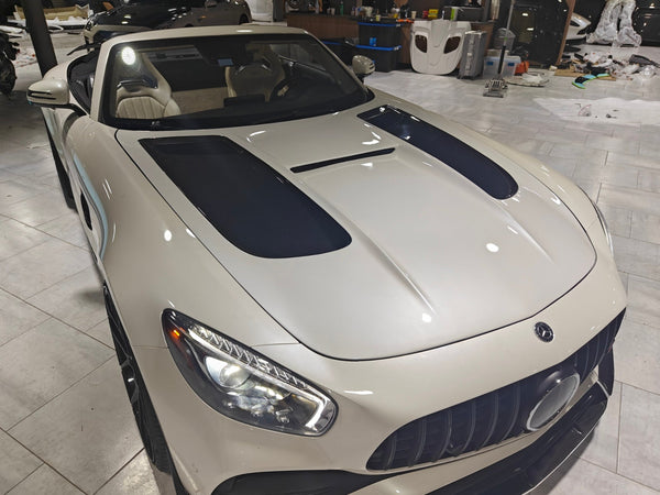 Mercedes Benz AMG GT GTS GTC GTR Pro Black Series C190 2016 2017 2018 2019 2020 2021 with Aftermarket Parts - Black Series Hood Bonnet Carbon Fiber / FRP from  CMST Tuning